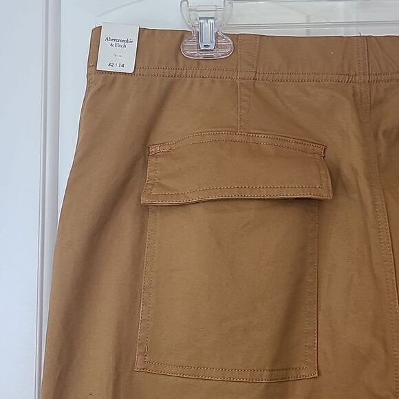Abercrombie & Fitch Relaxed Cargo Pant 100% Cotton Brown Size 14 32 Waist - Picture 7 of 16